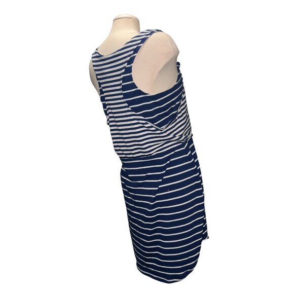 Jessica Simpson Blue & White Striped Sleeveless Tank Dress Large Racerback Casua - Picture 11 of 13